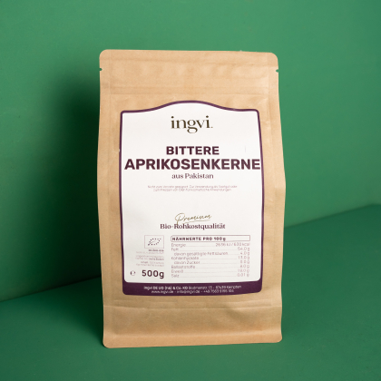 ingvi Bittere Aprikosenkerne, Rohkostqualität, Bio 500g