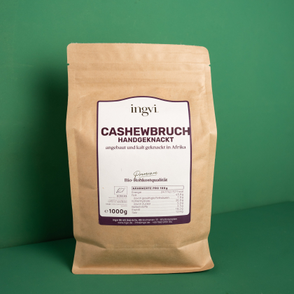 ingvi Cashewbruch handgeknackt, Rohkostqualität, Bio 1Kg