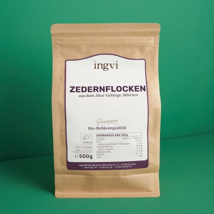 ingvi Zedernflocken, Rohkostqualität, Bio 500g