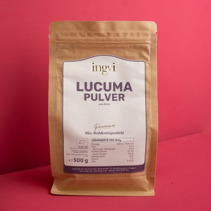 ingvi Lucuma Pulver, Rohkostqualität, Bio, 500g