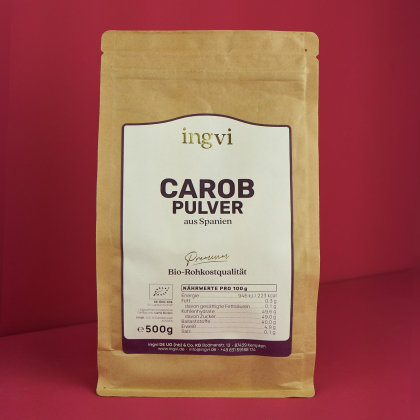 ingvi Carob Pulver, Rohkostqualiät, Bio, 500g