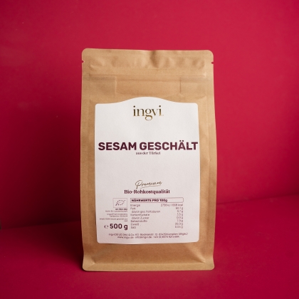 ingvi Sesam weiß geschält, Rohkostqualität, Bio, 500g