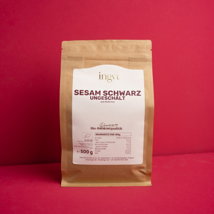 ingvi Sesam schwarz, Rohkostqualität, Bio, 500g