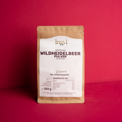 ingvi Arktisches Wildheidelbeerpulver, Rohkostqualität, Bio, 250g