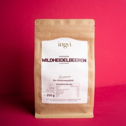 ingvi Arktische Wildheidelbeeren, Rohkostqualität, Bio, 250g