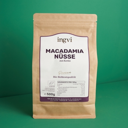 ingvi Macadamianüsse, Rohkostqualität, Bio, 500g