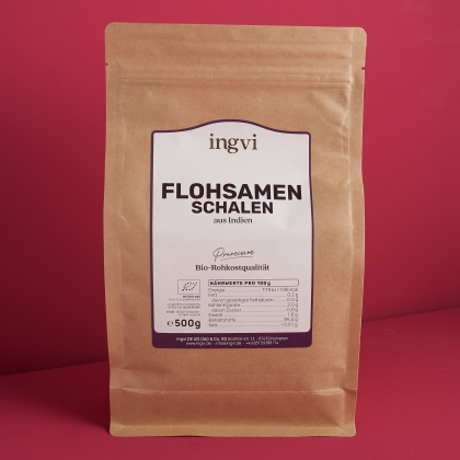 ingvi Flohsamenschalen, Rohkostqualität, Bio 500g