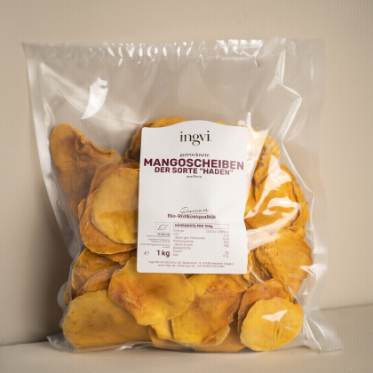 ingvi Mangoscheiben Haden  groß,  aus Peru, Rohkostqualität, Bio, 1000g