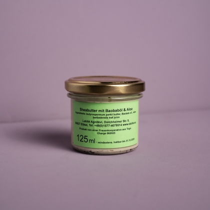 Sheabutter mit Baobaböl & Aloe Vera, Togo, 125 ml