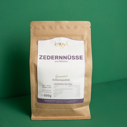 ingvi Zedernnüsse, Rohkostqualität, Bio,  500g